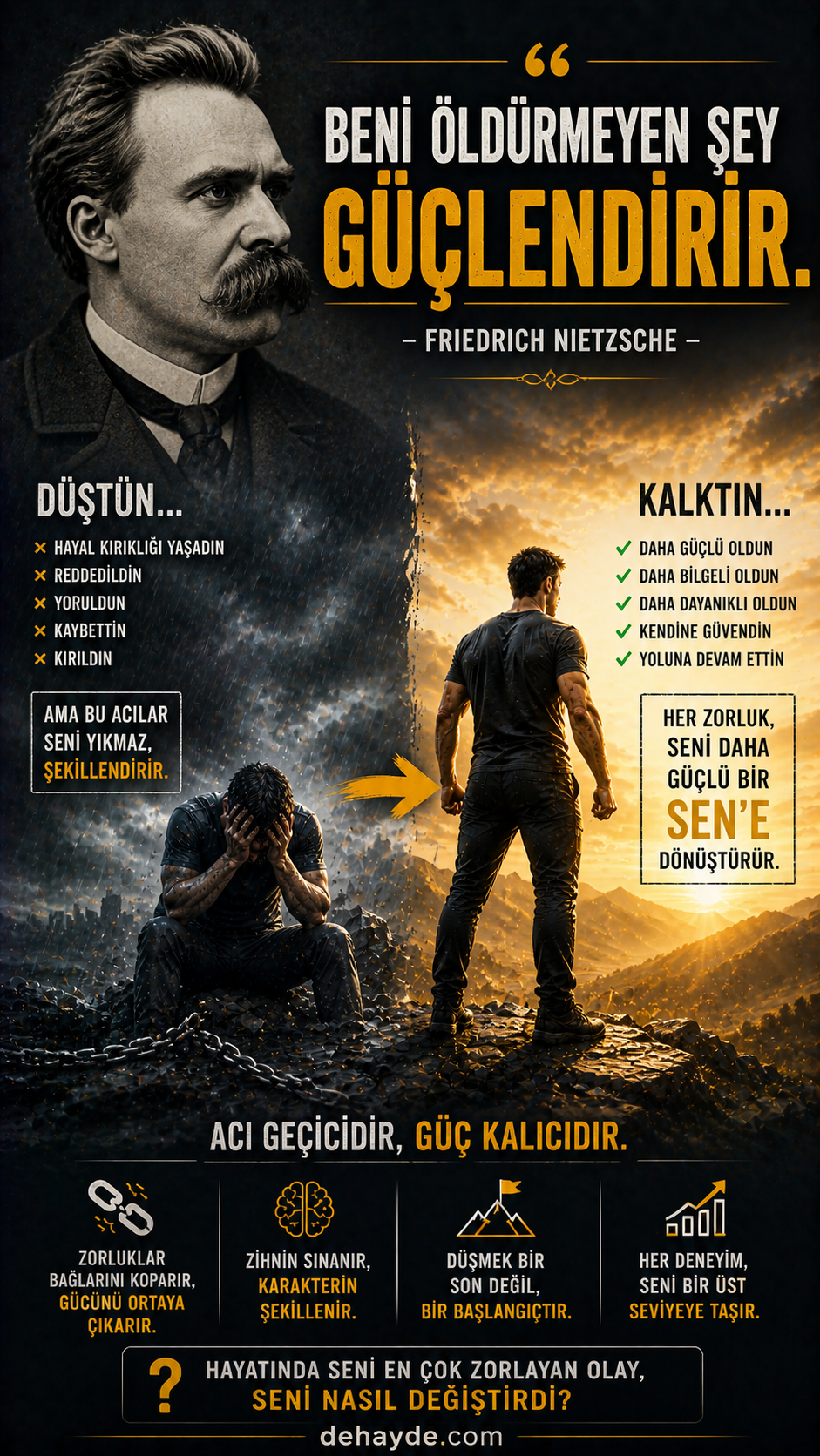 Seni Yıkan Şey Aslında Seni Güçlendiriyor: Nietzsche’nin Bu Sözü Gerçeği Açıklıyor